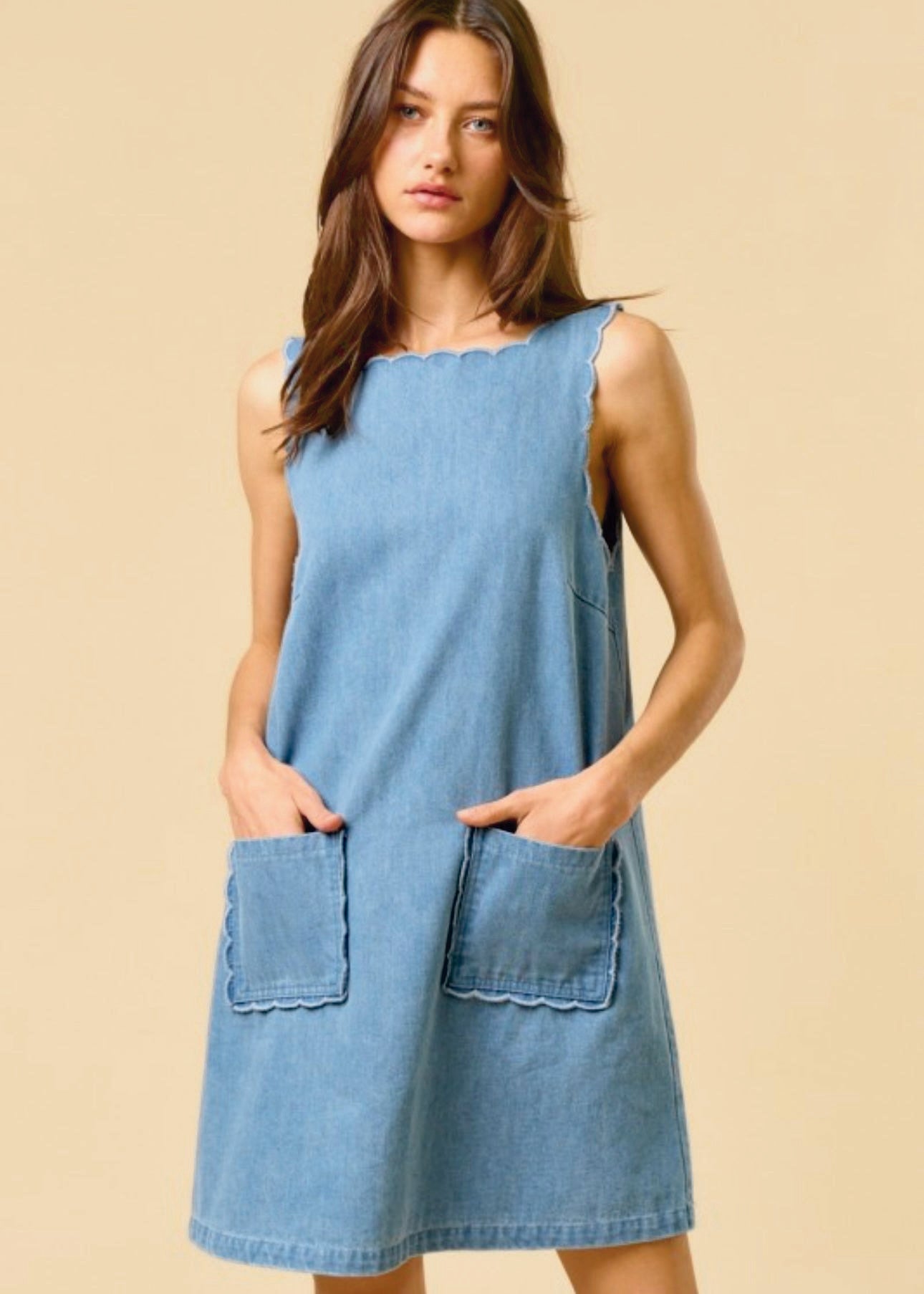 Stylish Denim Dress with Pockets
