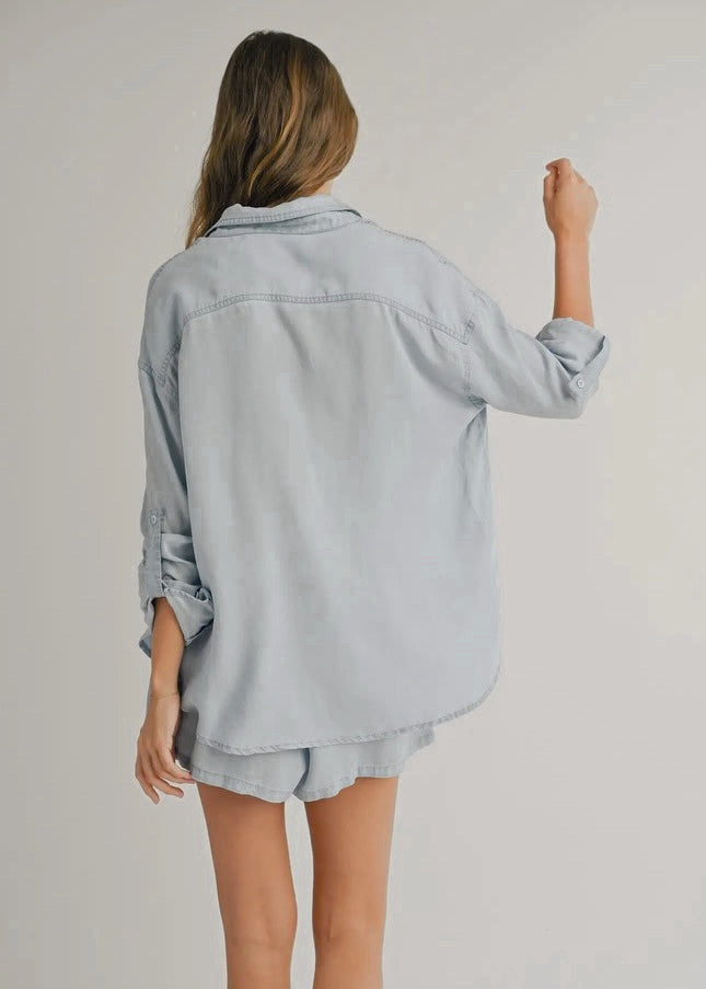 Soft Tencel Button-Down Top