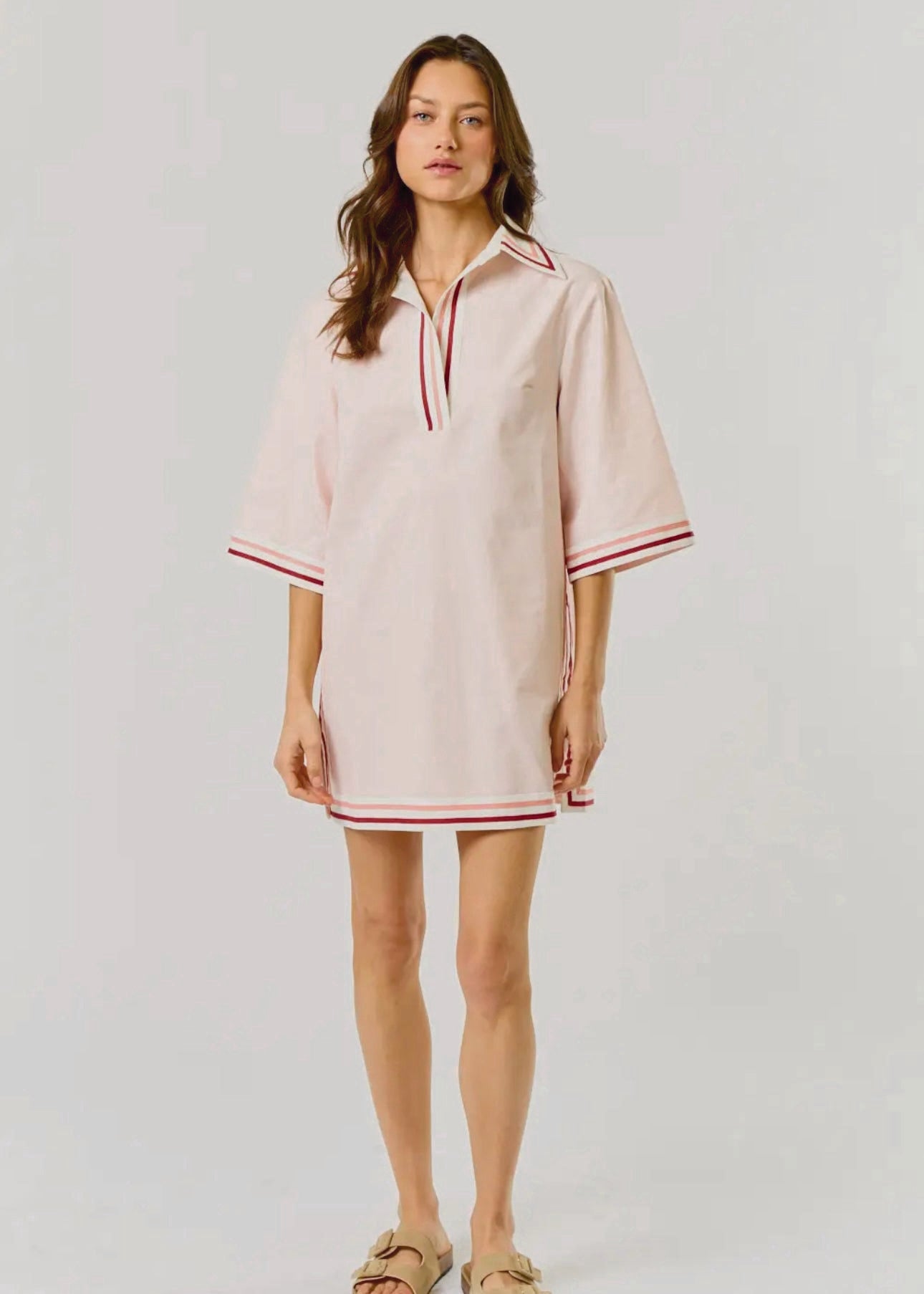 Stylish Short Sleeve Contrast Mini Dress