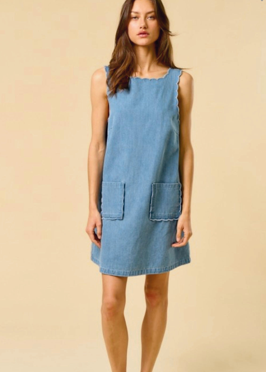 Stylish Denim Dress with Pockets