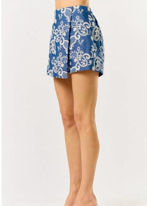 Stylish Printed Mini Wrap Skort
