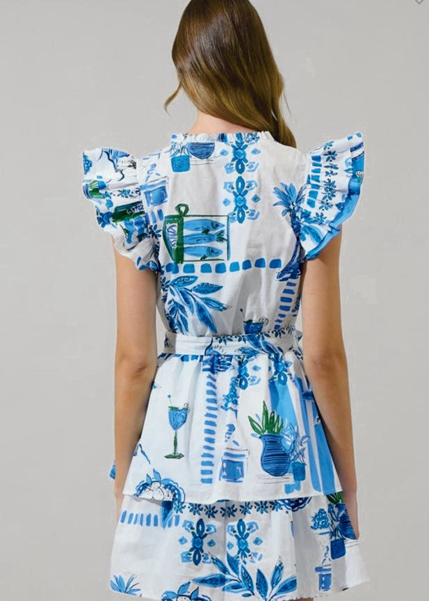 Playful Postcard Marisol Tiered Mini Dress