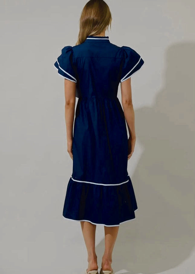 Stylish Davie Button-Down Midi Dress