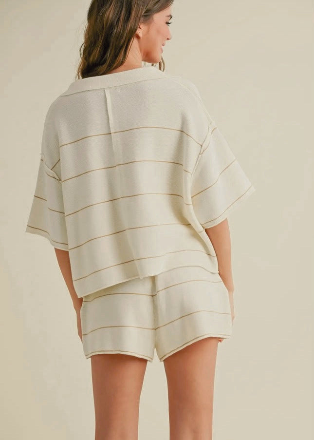 Stylish Striped Knit Shorts