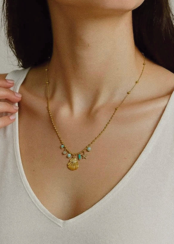 Radiant Shell and Star Necklace