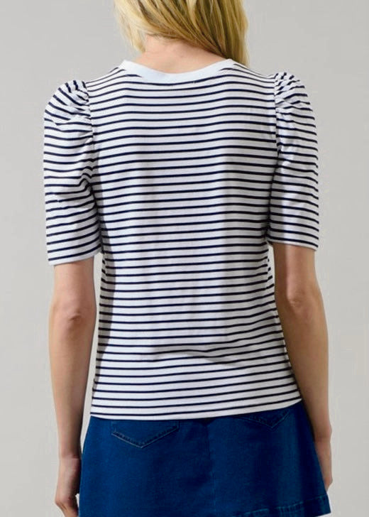 Stylish Striped Knit Ruched Top