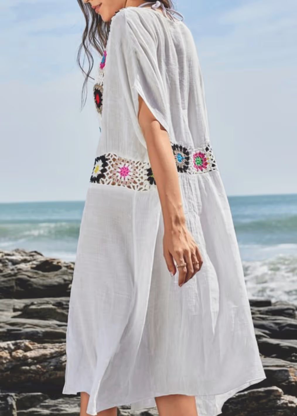 Vibrant Crochet Kimono