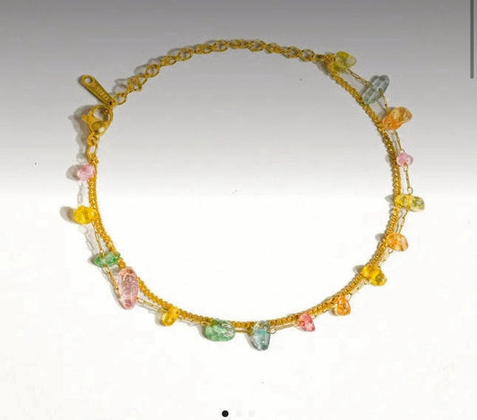Sparkling CZ Stone Chain Bracelet