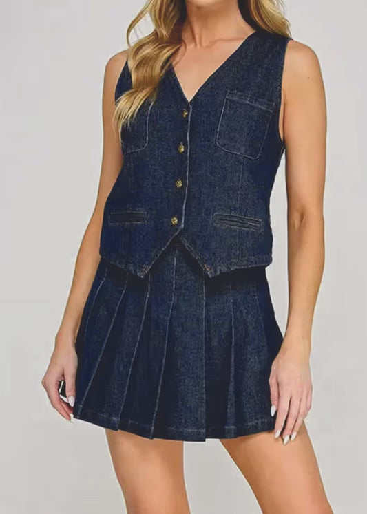 Stylish Denim Tennis Skirt