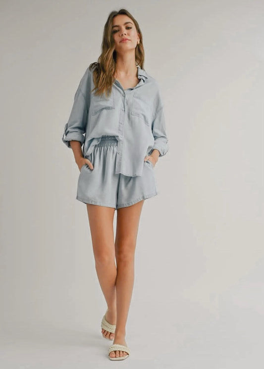 Soft Tencel Button-Down Top