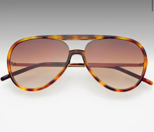 Sleek Shay Unisex Aviator Sunglasses - Tortoise/Gradient Brown