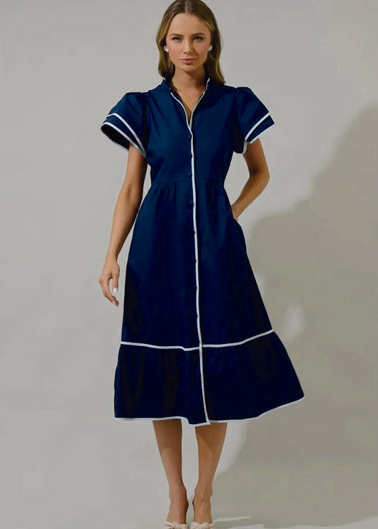 Stylish Davie Button-Down Midi Dress