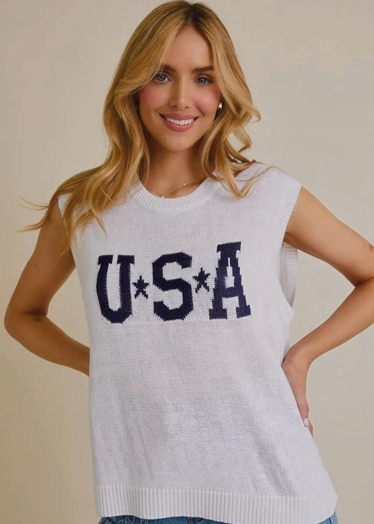 Lightweight USA Sweater Top