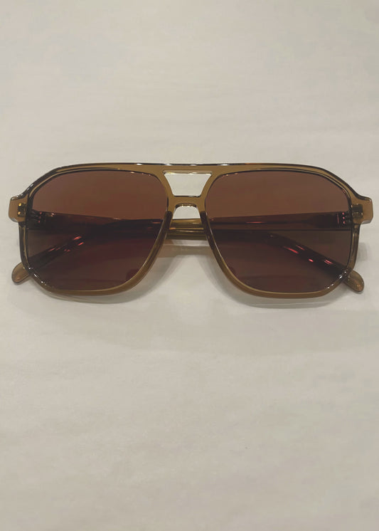 Timeless Billie Unisex Aviator Sunglasses in Brown
