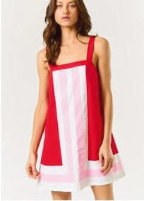 Chic Color Block Sleeveless Mini Dress