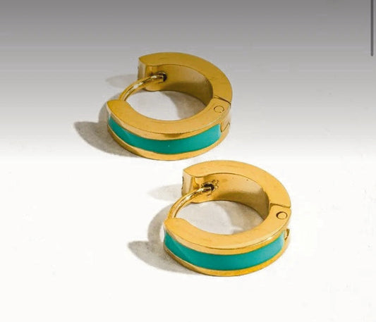 Vibrant Turquoise Hoop Earring
