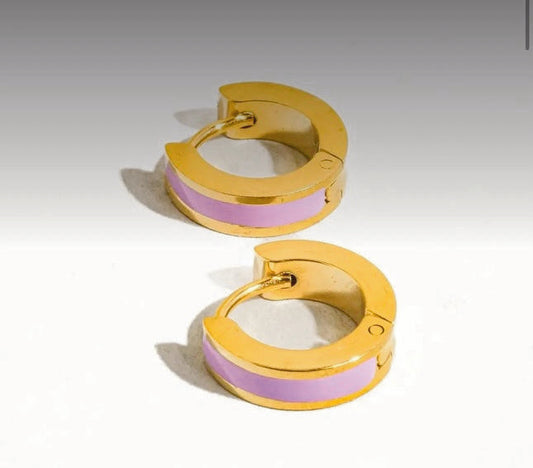 Stylish Purple Hoop Earring