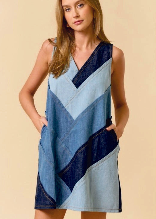 Chic Denim Sleeveless Dress